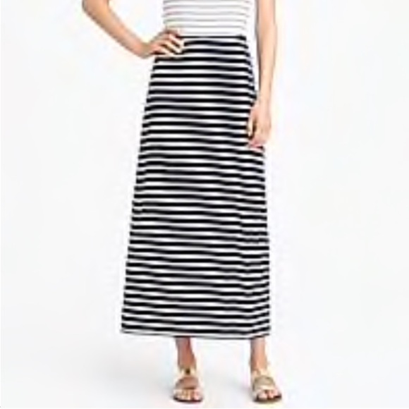 J. Crew Dresses & Skirts - J. CREW Black Striped Knit Long Maxi Skirt